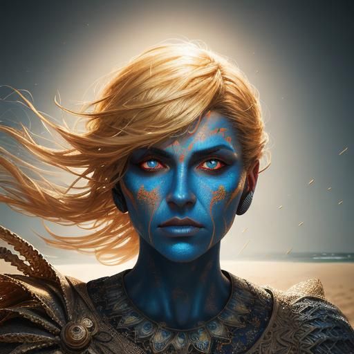 Sand and Spiderweb Woman: Hyperrealistic Concept Art