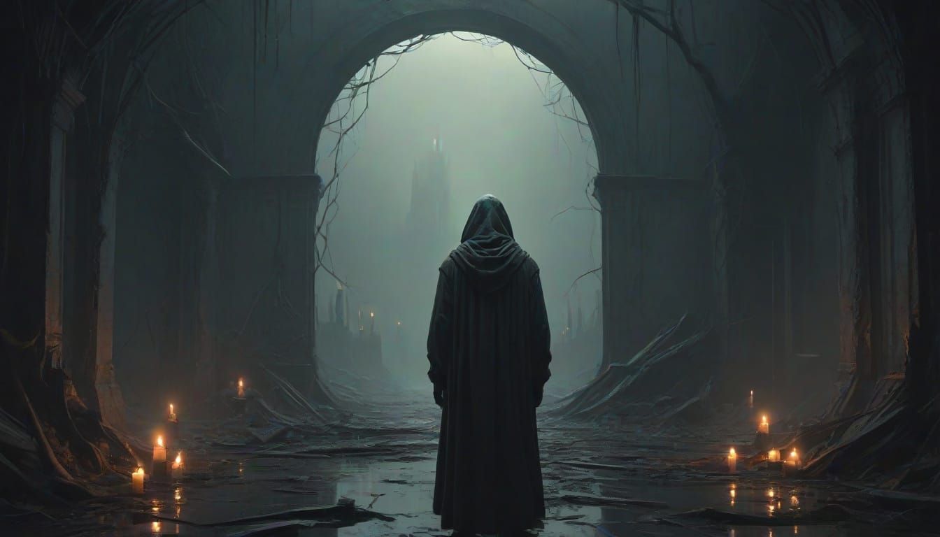 Surreal Landscape of Broken Mirrors and Dark Human Experienc...