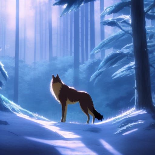Wolves in Anime Style by Makoto Shinkai
