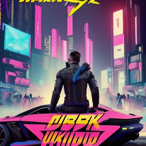 Upside Down Cyberpunk Cityscape in Neon