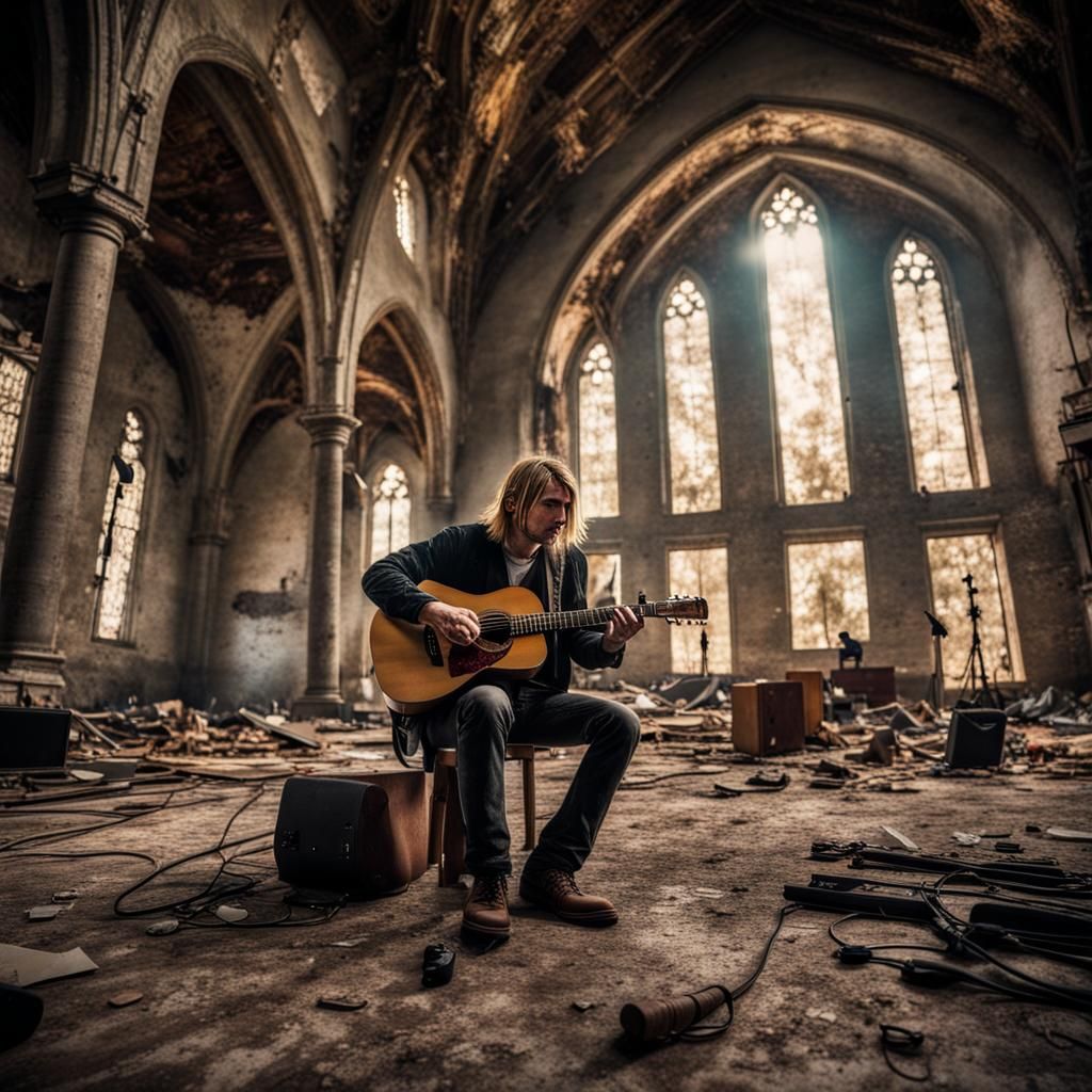 Kurt Cobain Unplugged Concert in Destroyed Church