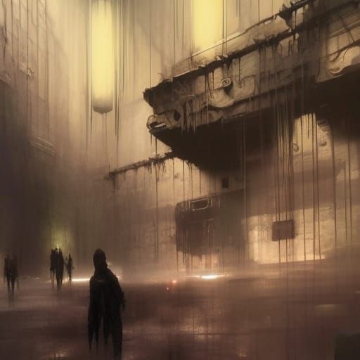 Haunted Ghosts in Cybernetic Cave: Dramatic Digital Art