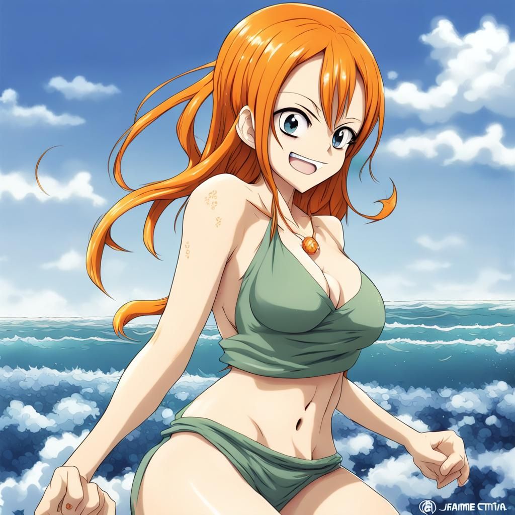 Anime-Style Nude Figure in Manga Key Visual Style