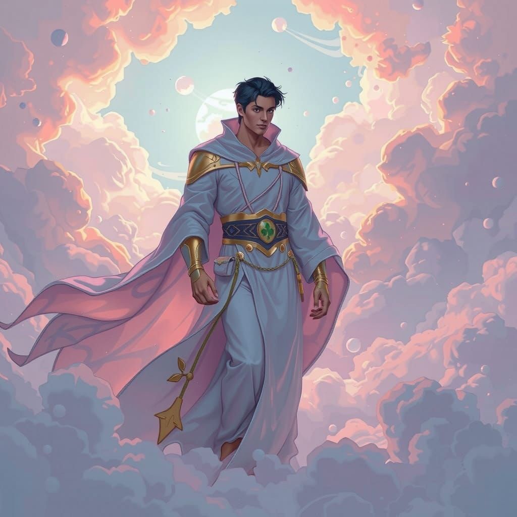 Jupiter's Gas Hero in Ethereal Style