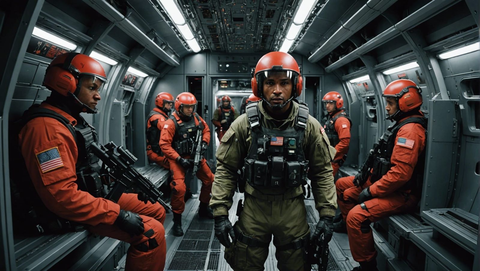 Martian Military Transport: Futuristic Soldiers in Action