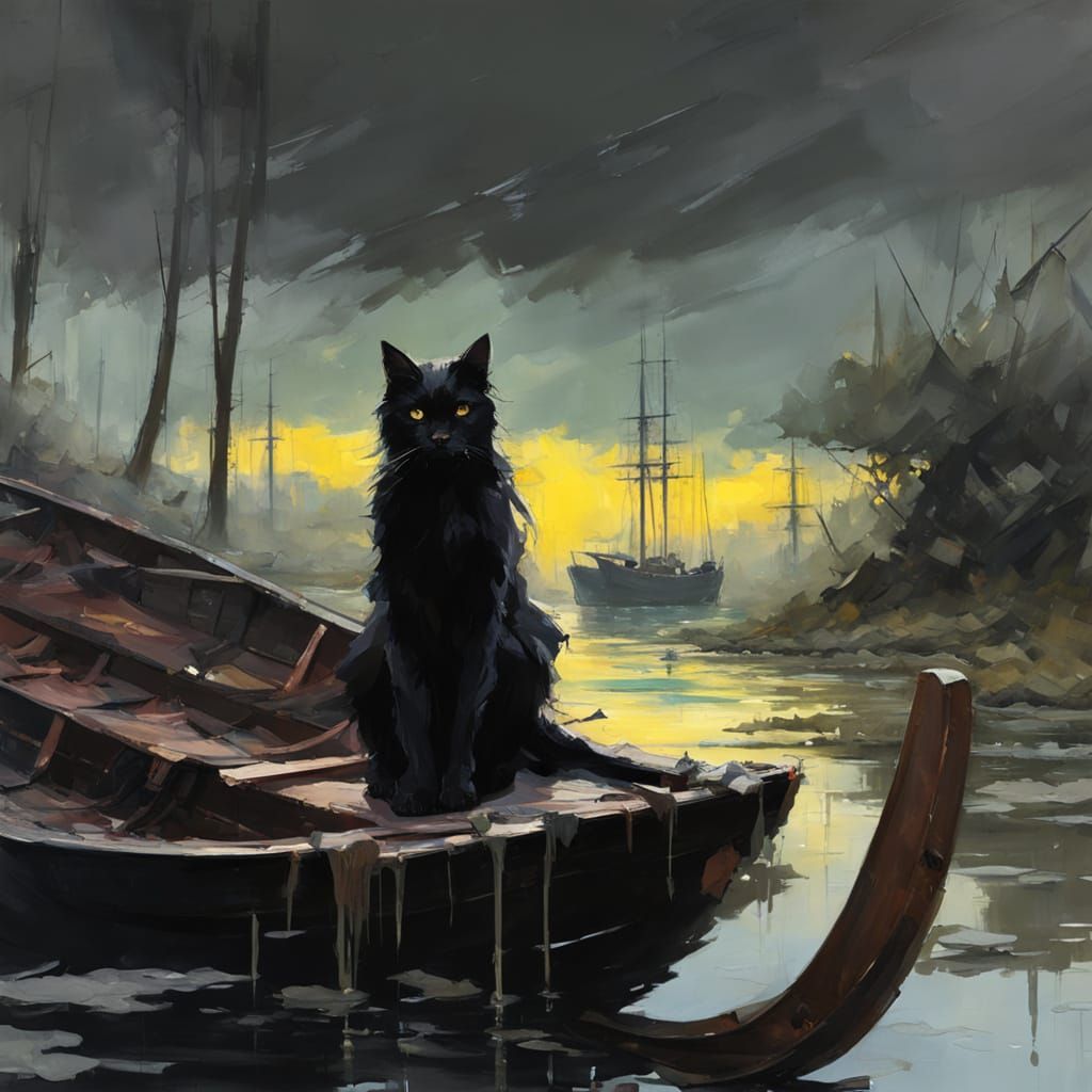 Solemn Girl in a Swamp, in the Style of Dark Fantasy Art