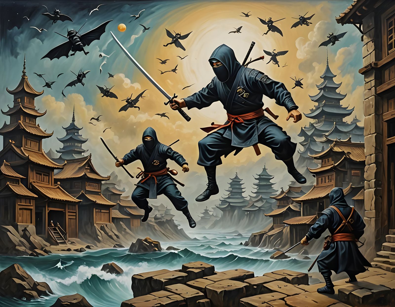 The Art Of Ninjitsu in Whimsical Retro Style