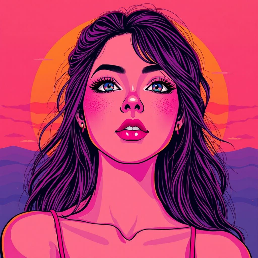 Mesmerizing Portrait in Manga-Inspired Surrealism Style