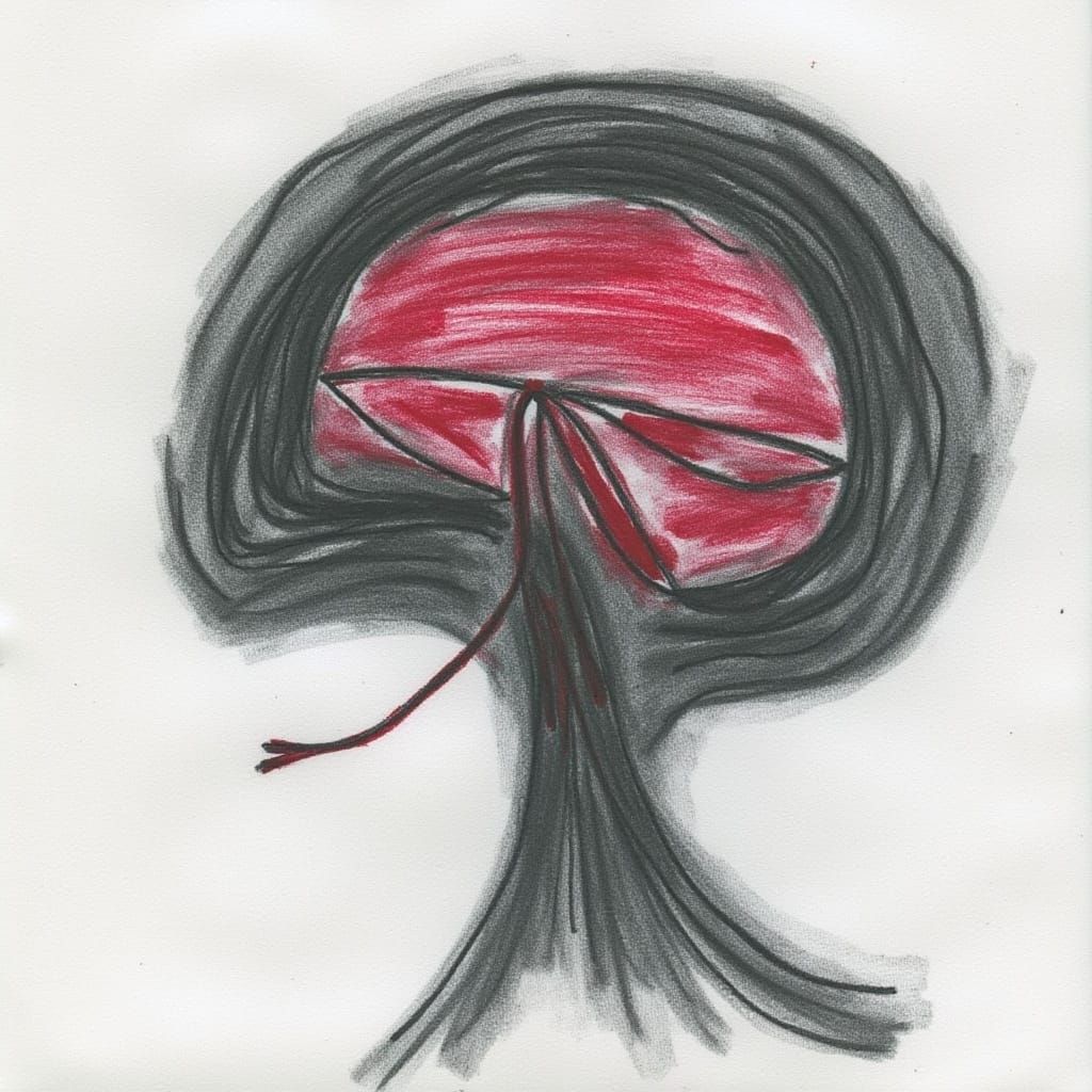 Charcoal Drawing Symbolizing Mental Health