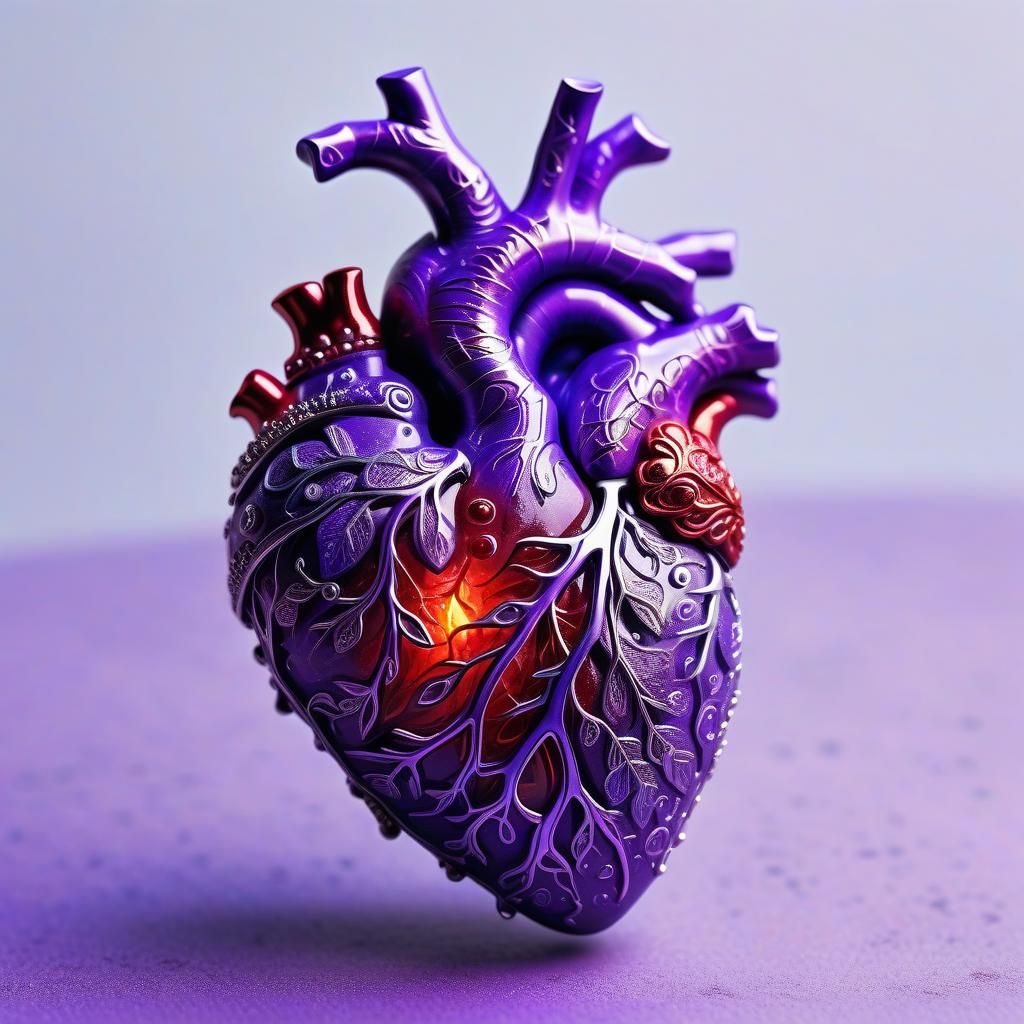 Glowing Heart Held in Detailed Hand: Fantasy Concept Art