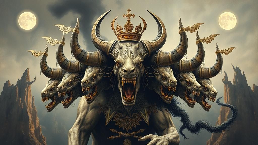 Surreal Multi-Headed Beast Rises in Dystopian World