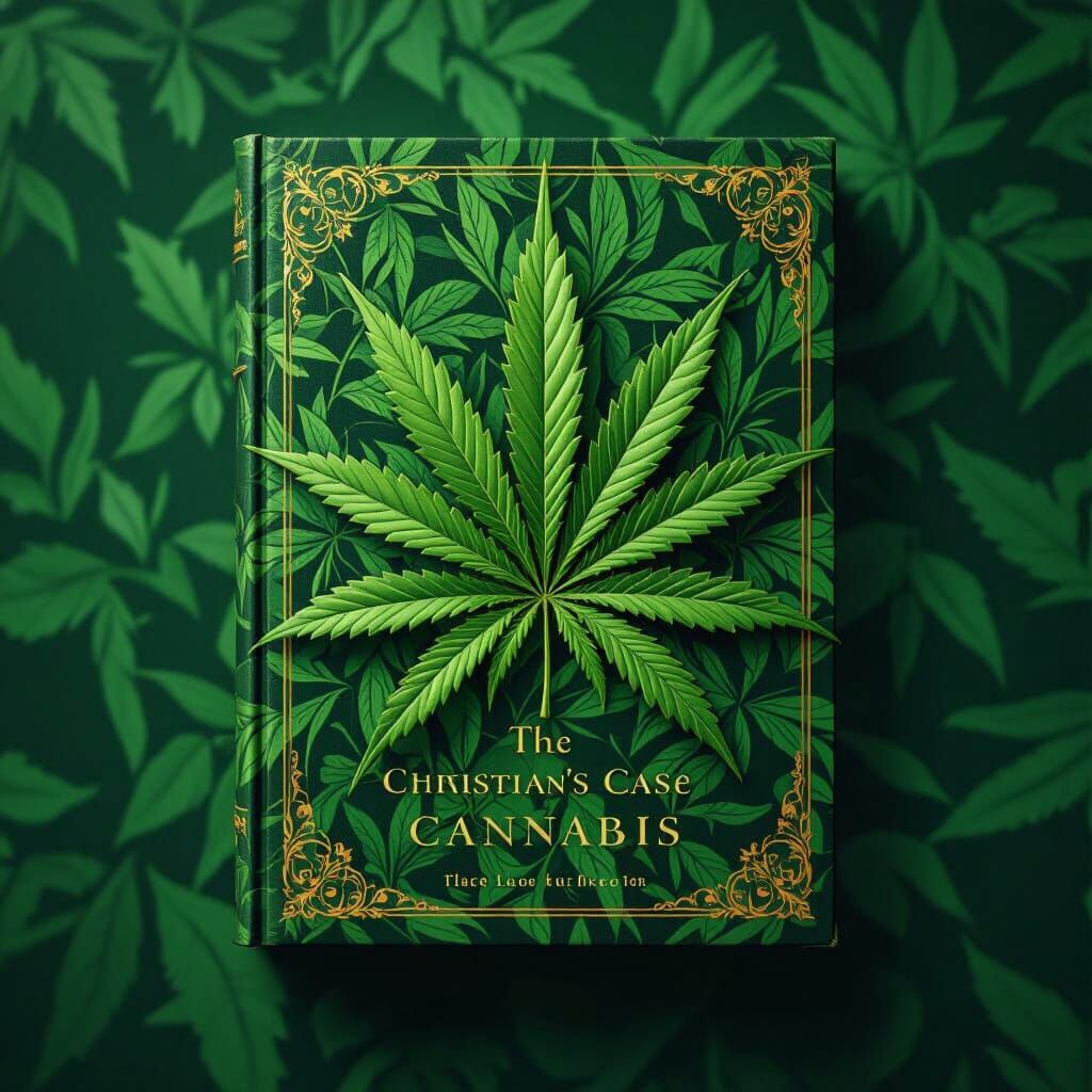 Christian Cannabis Book Cover in Realistic Matte Painting St...