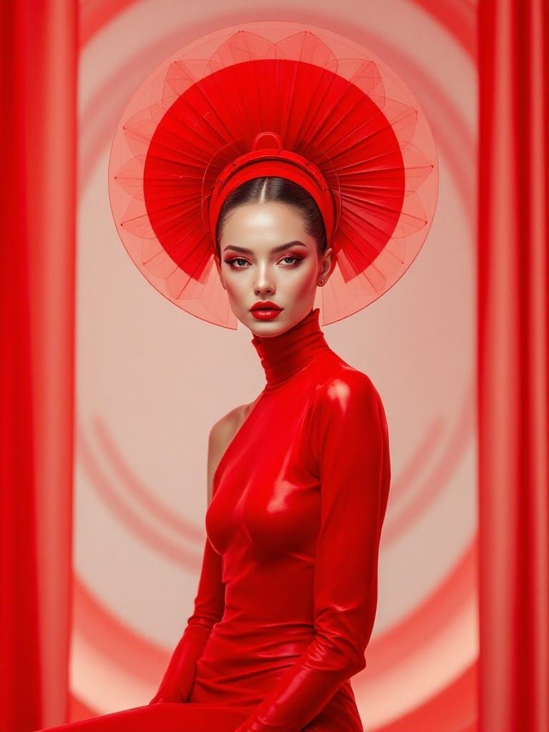 Futuristic Pop Artist in Art Nouveau Style