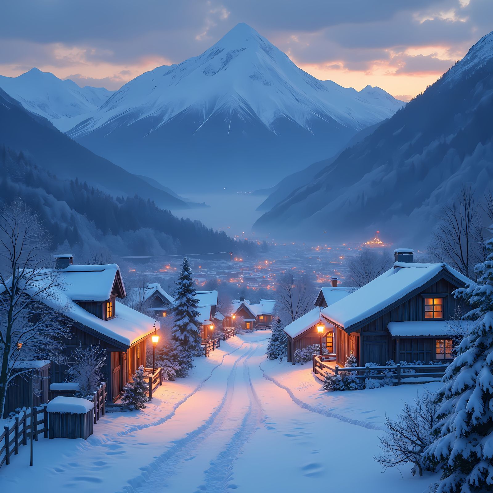 Charming Studio Ghibli Christmas Card Illustration