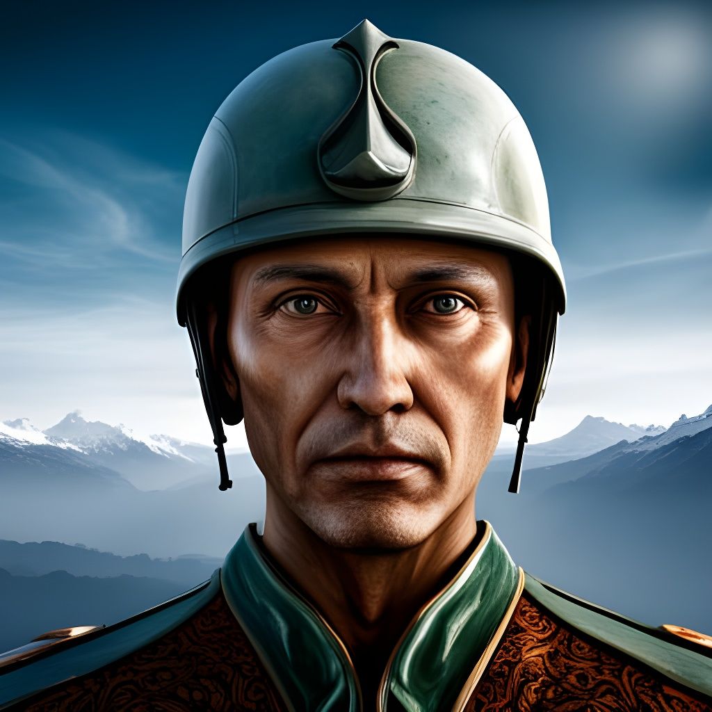 Dangerous Abkhazian Soldier Portrait in Studio Lighting