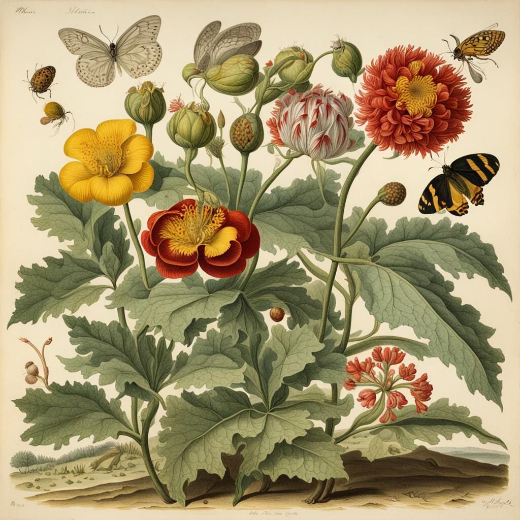 Botanical Illustration in Merian Style