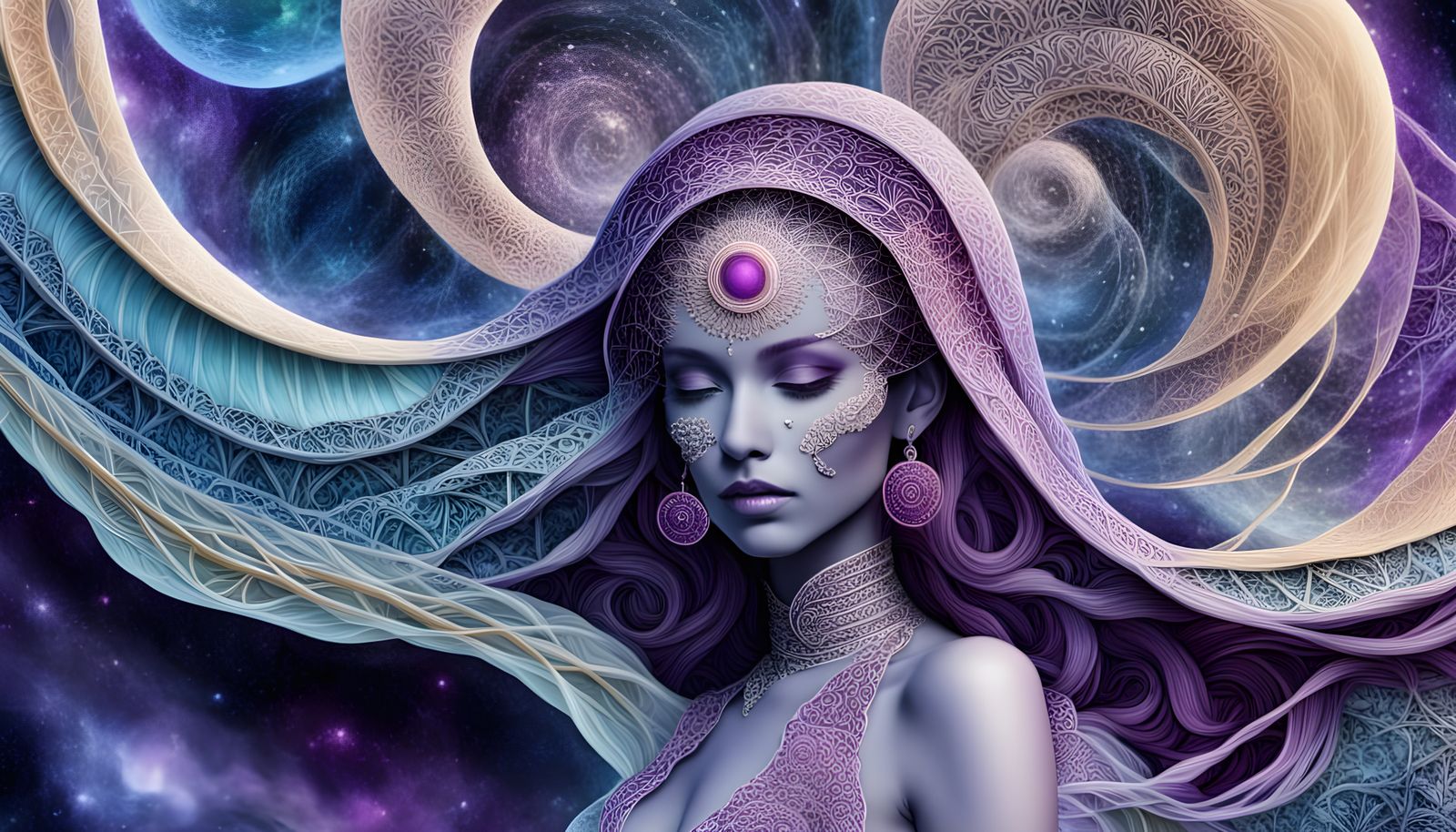 Surreal Crystal Landscape in Vibrant Fractal Colors