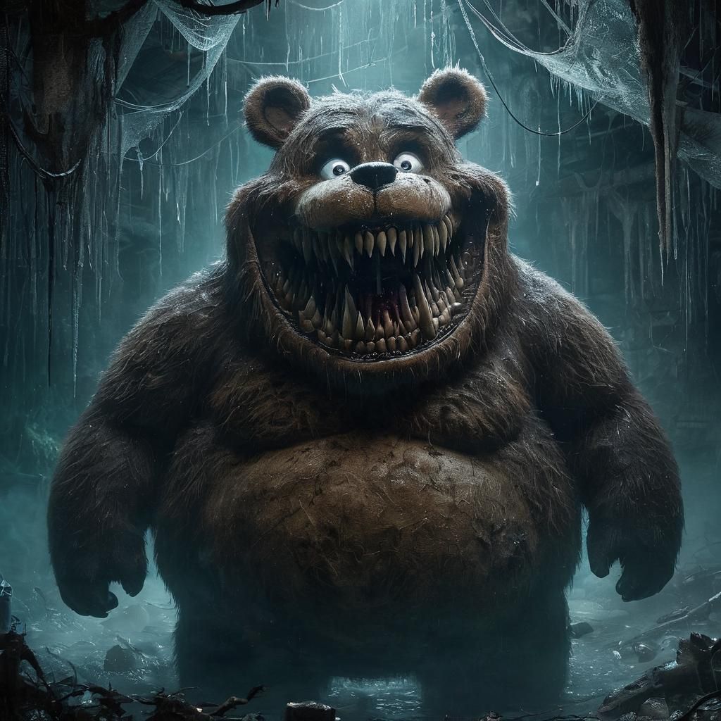 Terrifying Obese Kodiak Bear in Haunted Basement