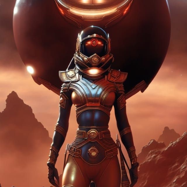 Afrofuturist Astronaut Portrait on Mars