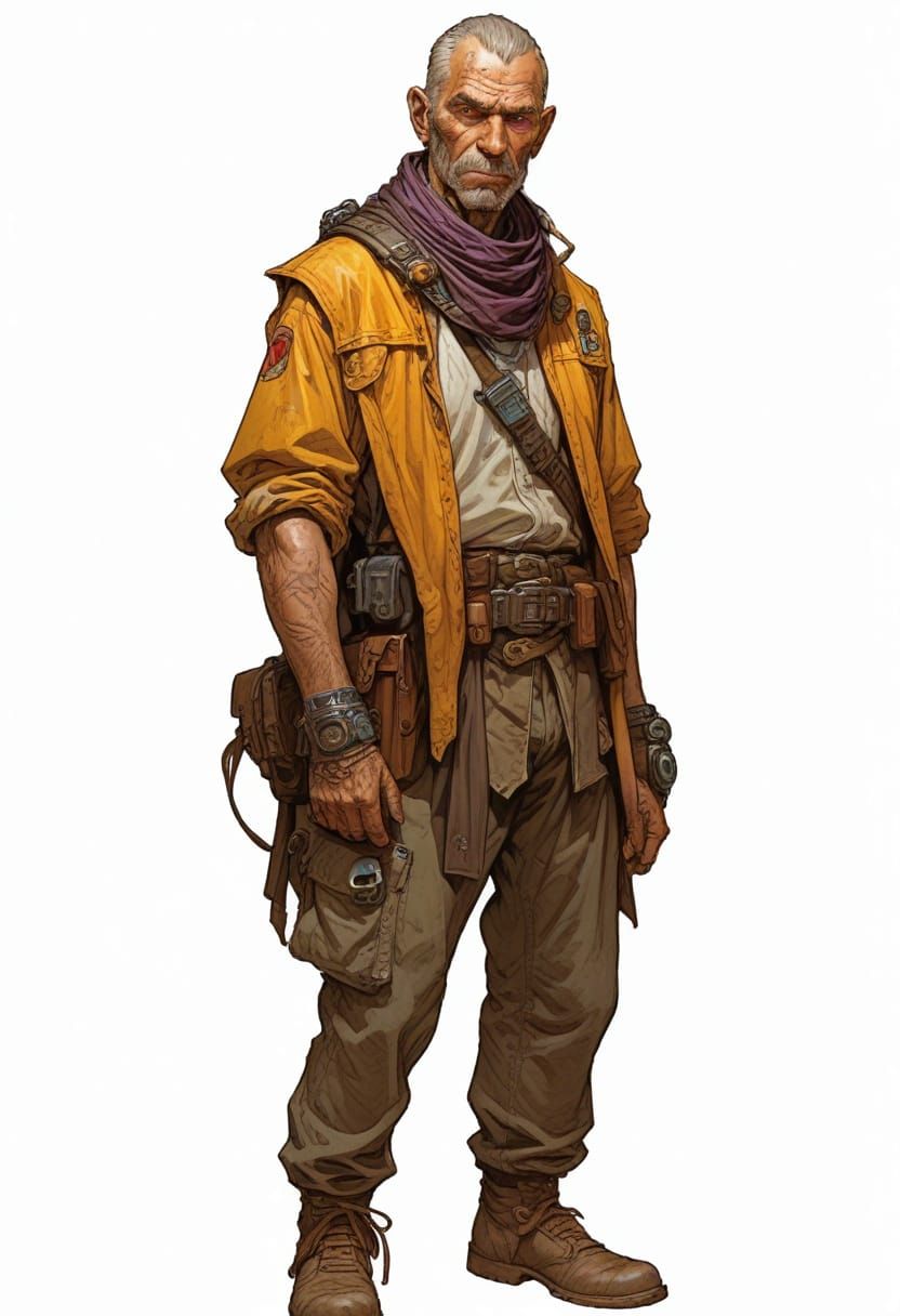 Sci-Fi Villager in Heroic Fantasy Art Style