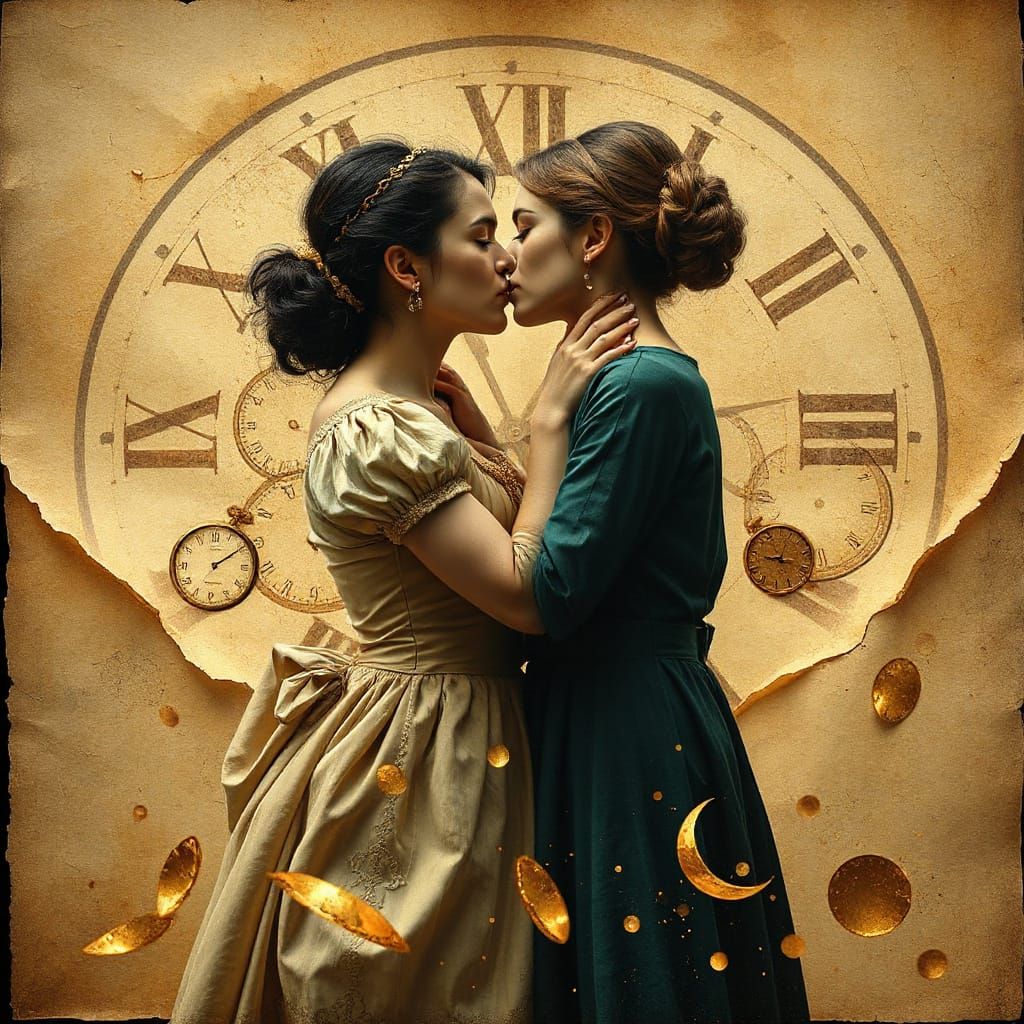 Timeless Love in Renaissance and Futuristic Harmony