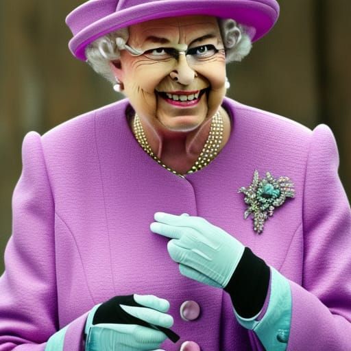 Queen Elizabeth Sipping Lean Potion
