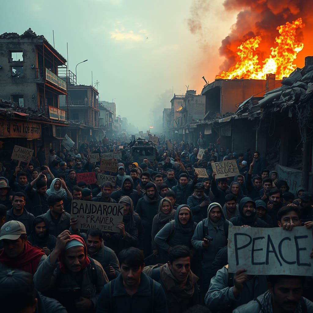 War Refugees Seek Peace in Ruined City