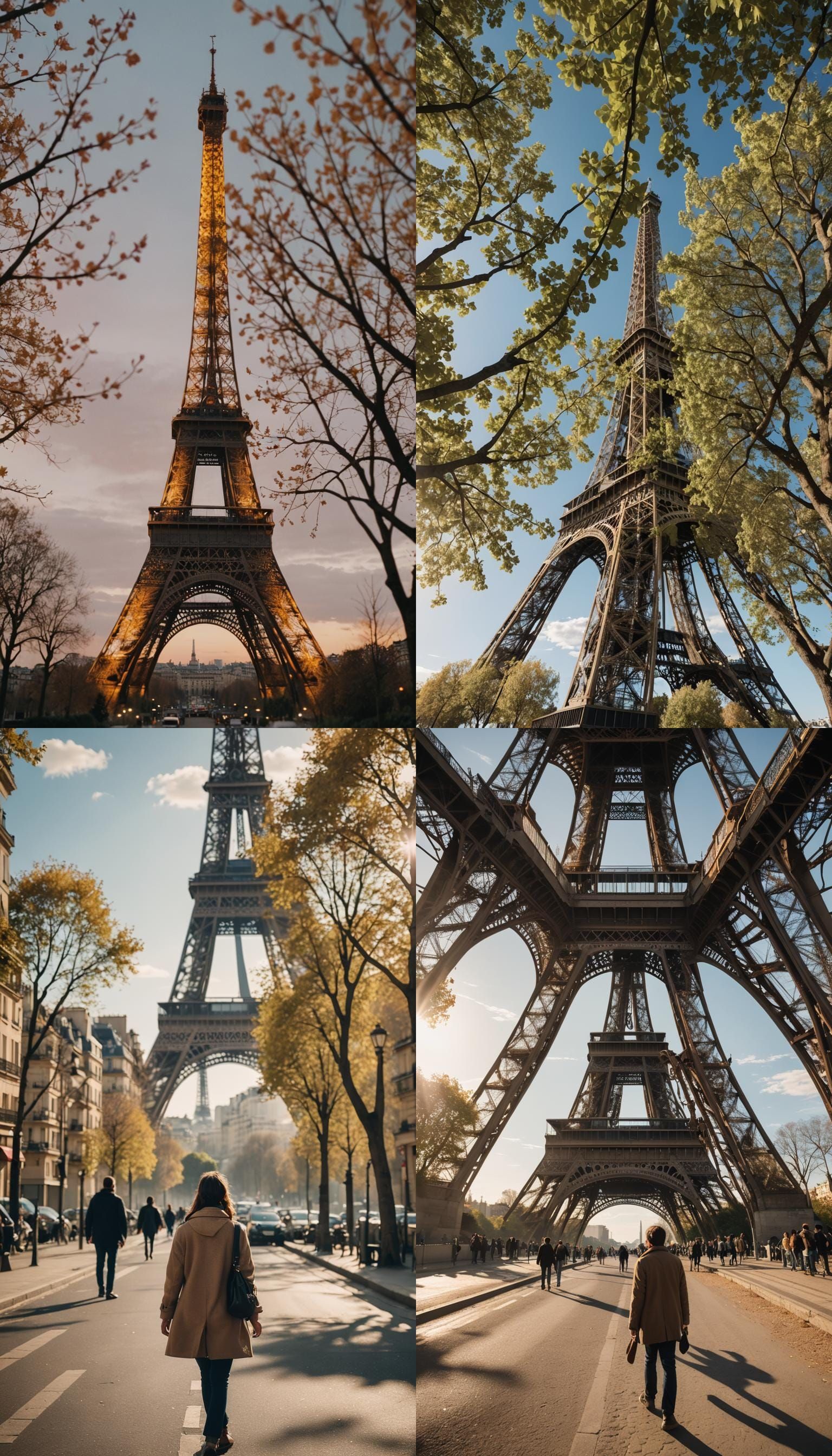 Eiffel Tower Street View: Sunny Day Photography