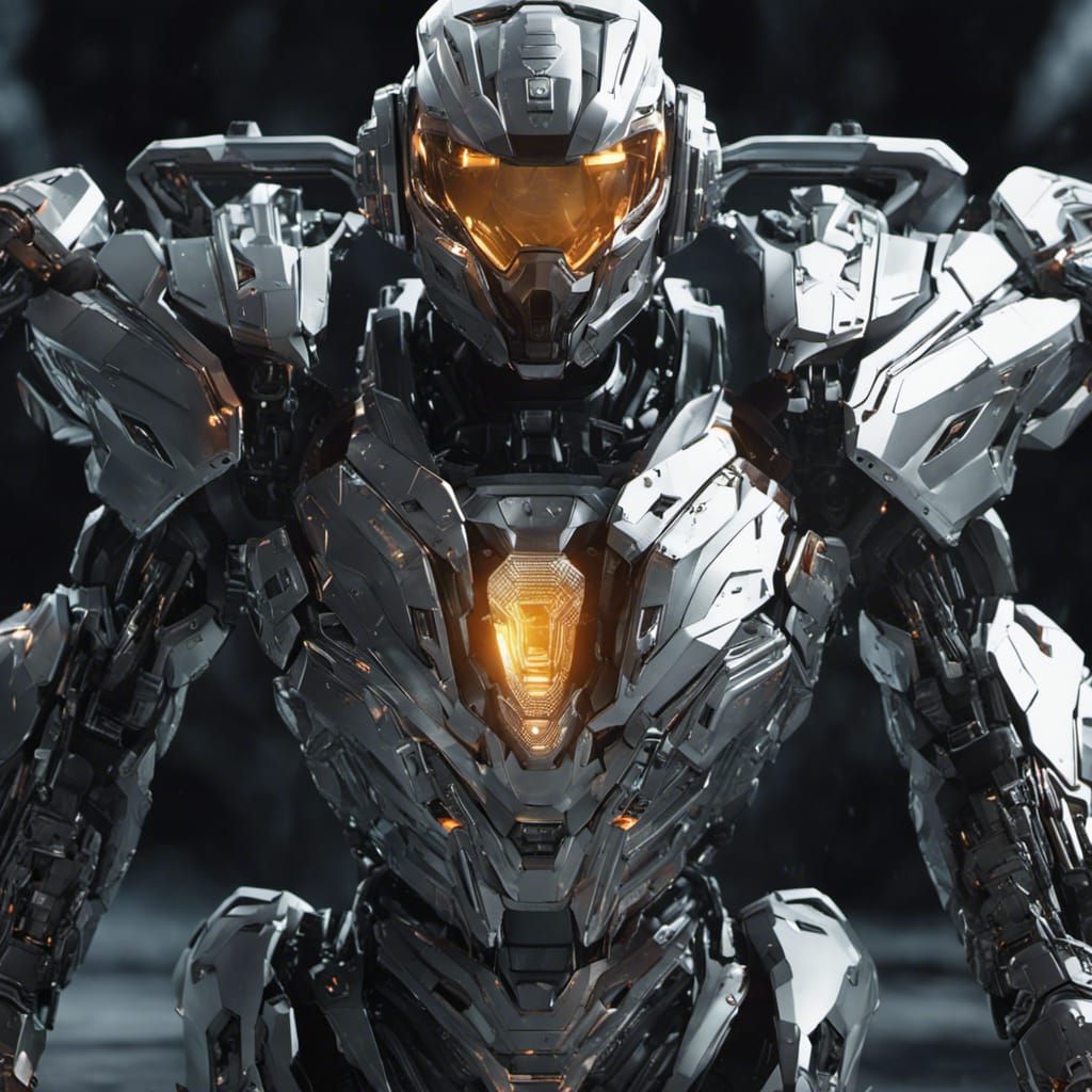Iceman in Battlesuit: Futuristic Sci-Fi Render