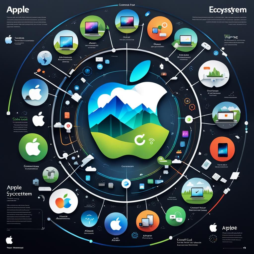 Apple Ecosystem Infographic: Connected Devices in 3D