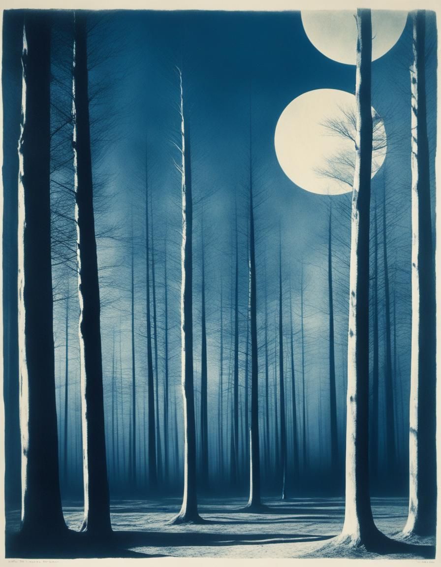 Moon over the Birches