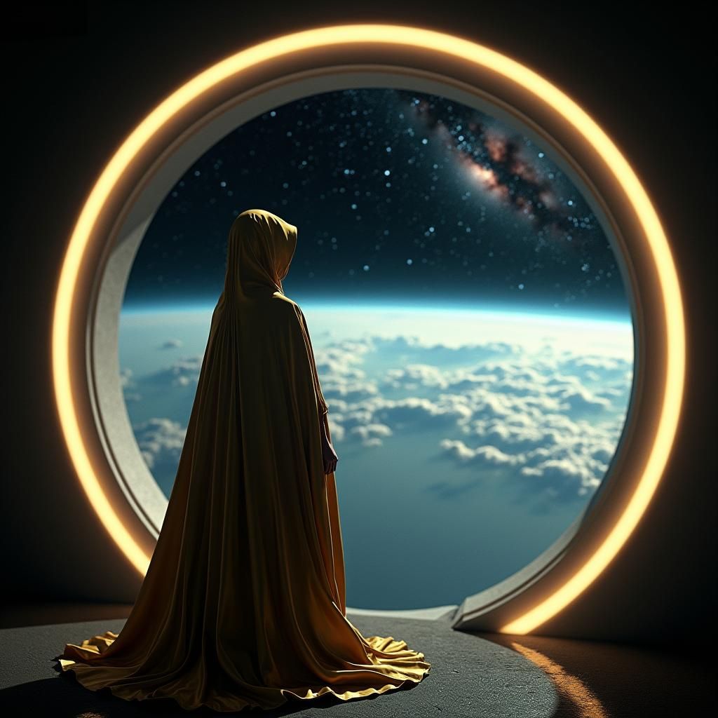 Steampunk Portal to Earth in Space