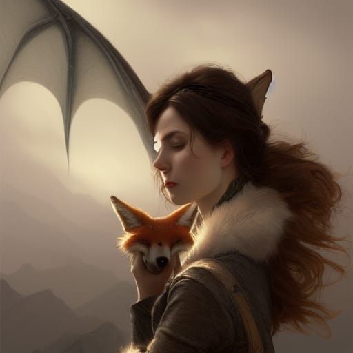 Dragon Woman Portrait in Hyperdetailed Digital Art