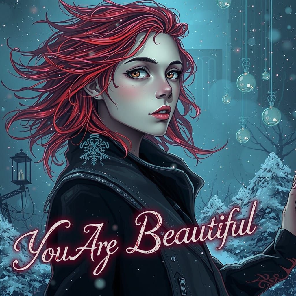 Ethereal Woman in Neon Blue Haze