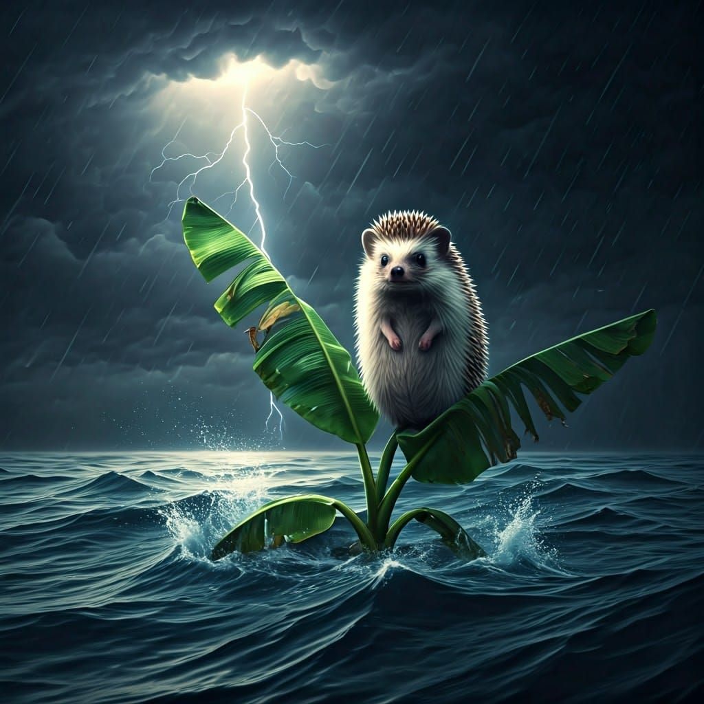 Hedgehog's Perilous Journey on Banana Boat