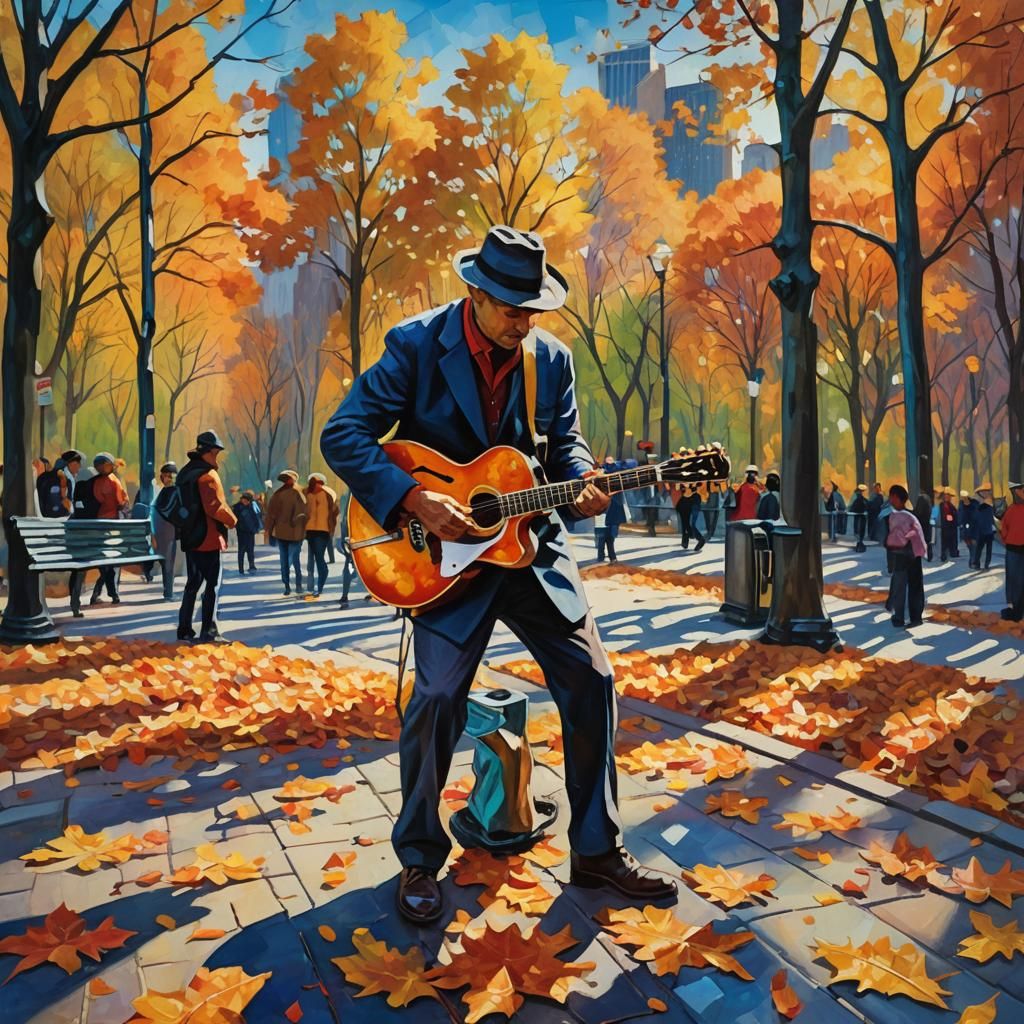 Autumn in New York: An Impressionist Oil Painting