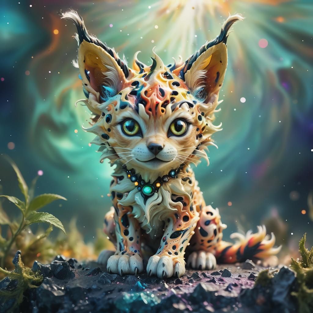 Astral Explosion: A Surreal Star Cluster in Abstract Style