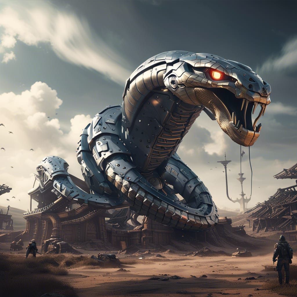 Giant Cobra Defends Village in Sci-Fi Epic