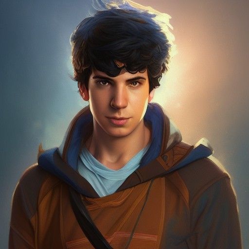 Percy Jackson Portrait in Hyperdetailed Style