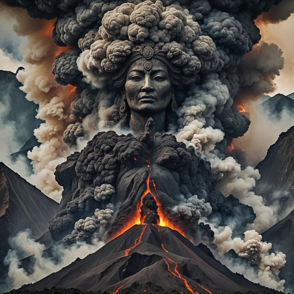 Volcanic Goddess Eruption: Hyperrealistic 64 Megapixel Image