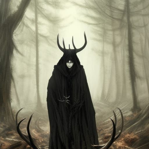 Gothic Demon Reigns Over Decaying Forest