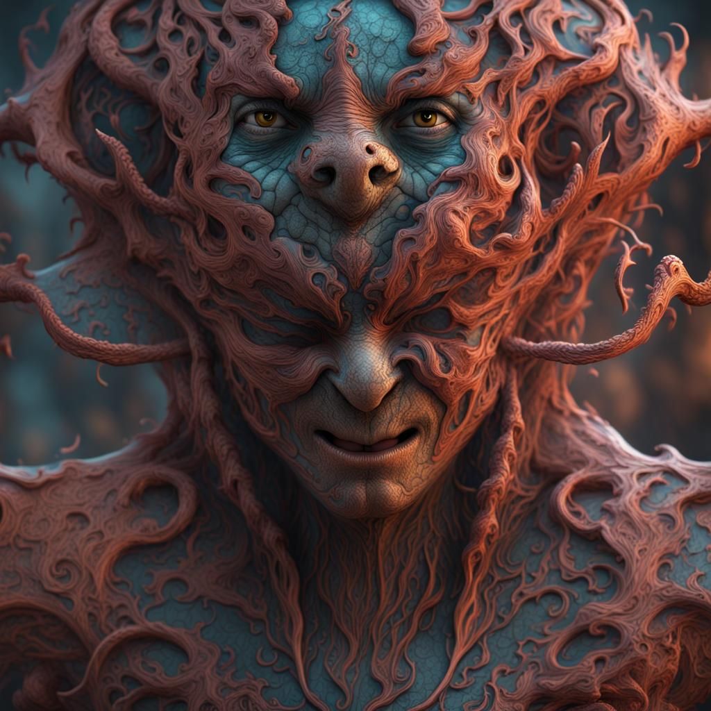 Detailed Matte Painting of Multi-Dimensional Faces