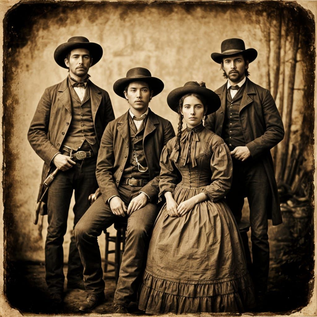 Wild West Gunfighters: Daguerreotype Style Portrait