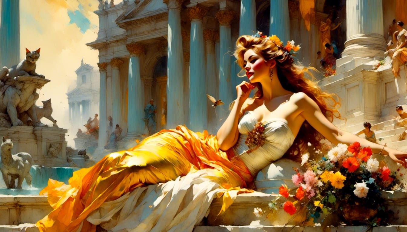 Roman Baths - Frank Frazetta