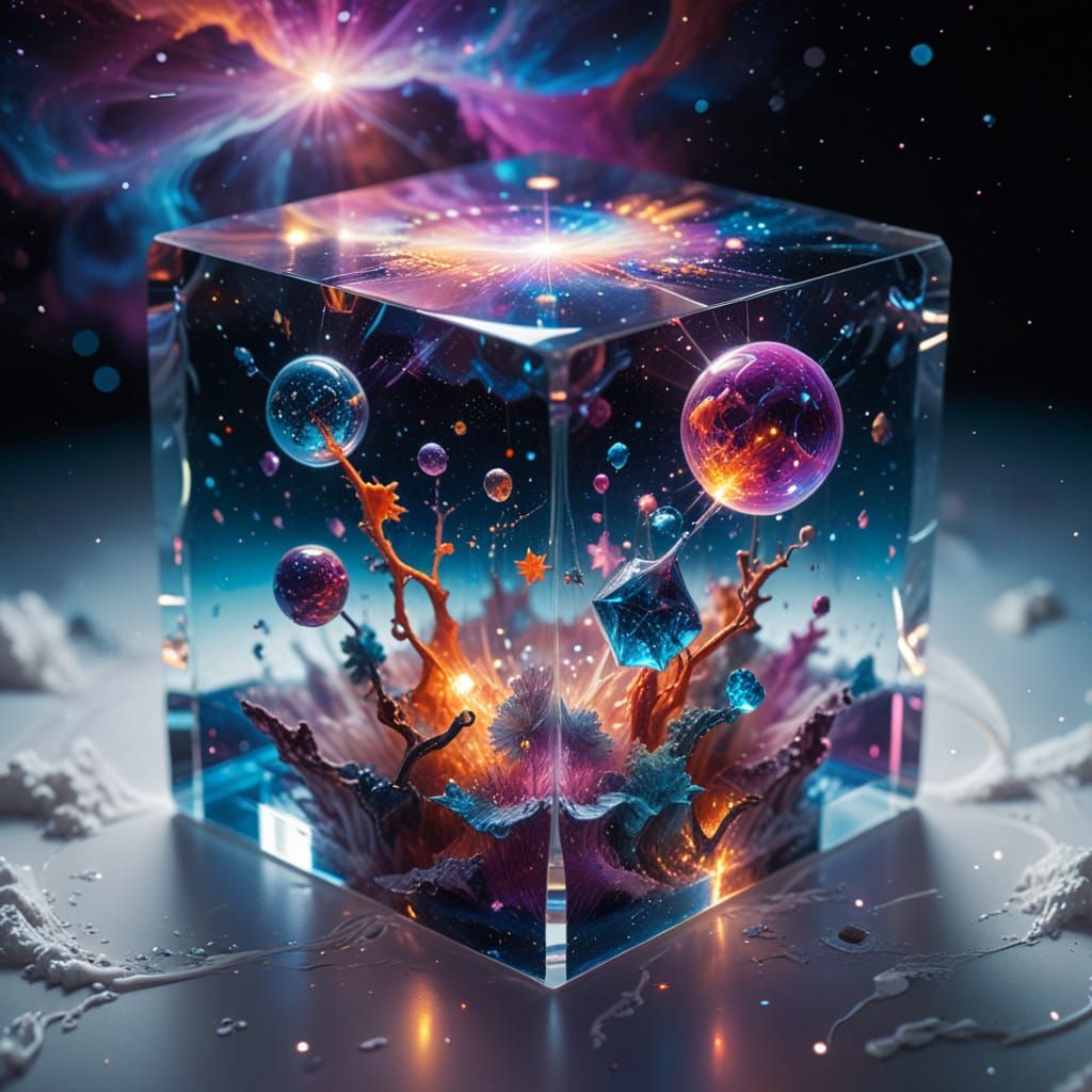 Cosmic Vortex in Iridescent Glass