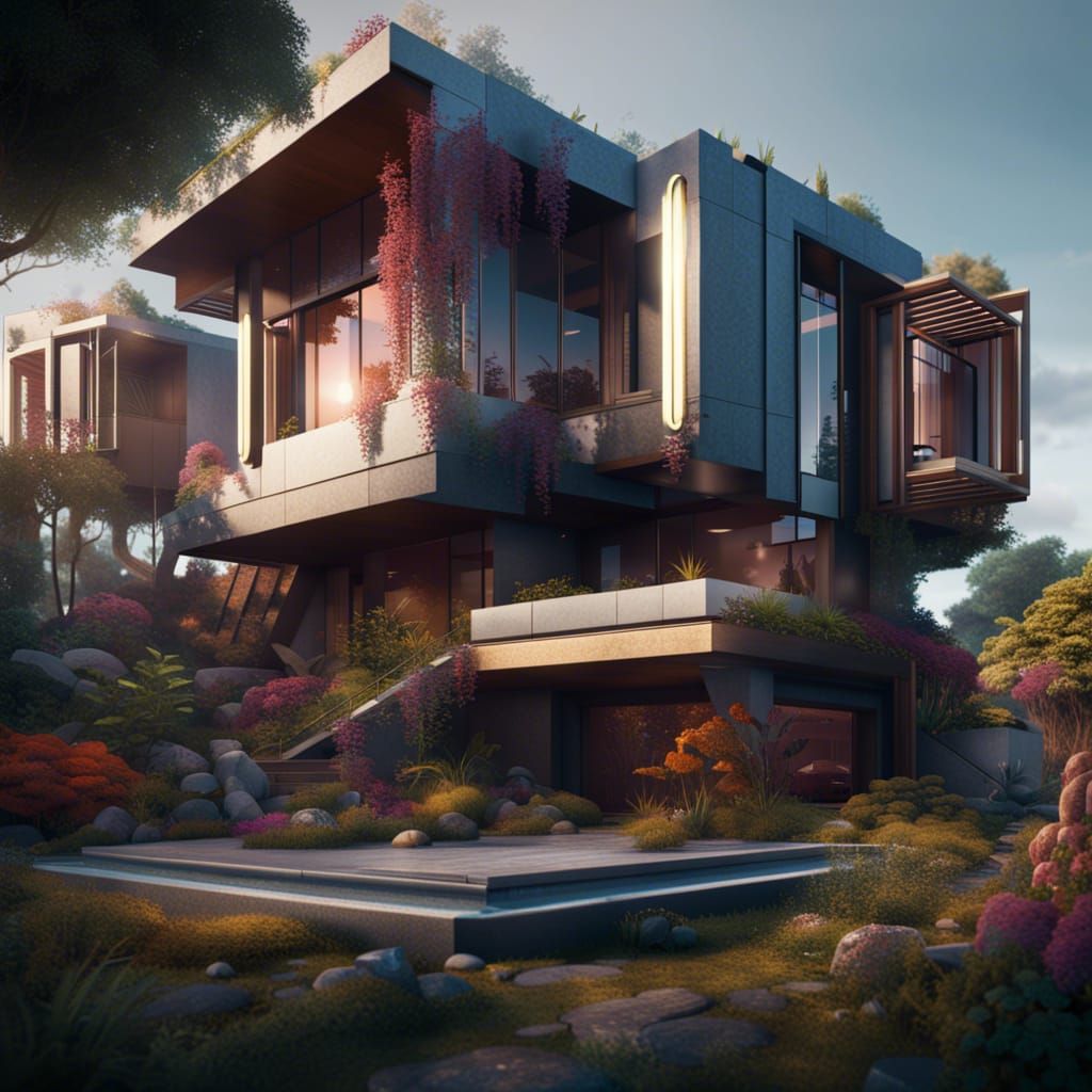 Fantastical Modern House Concept Art
