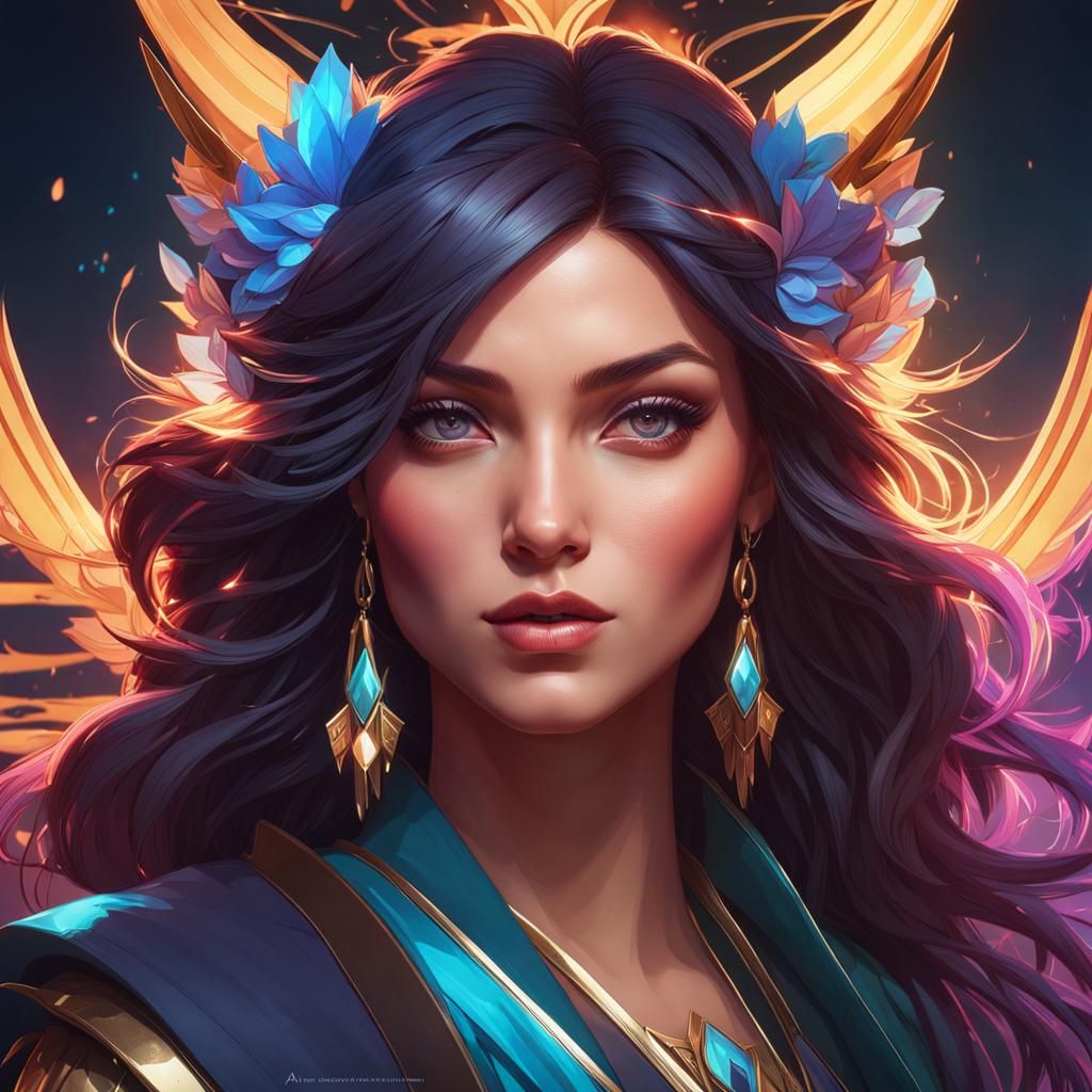 Aria Blaze Portrait in Art Nouveau Style