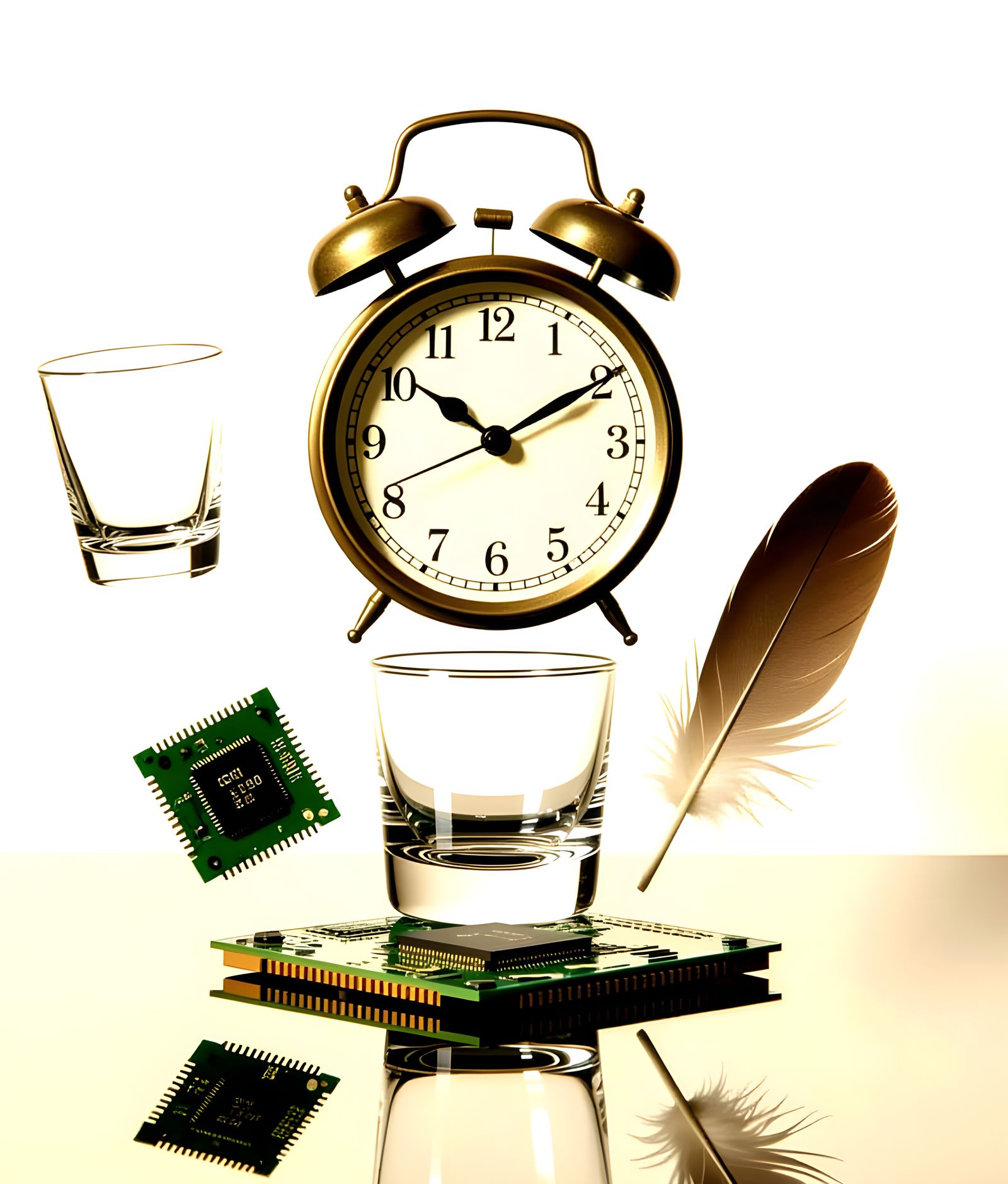 Floating Objects Still Life in Cinematic Style