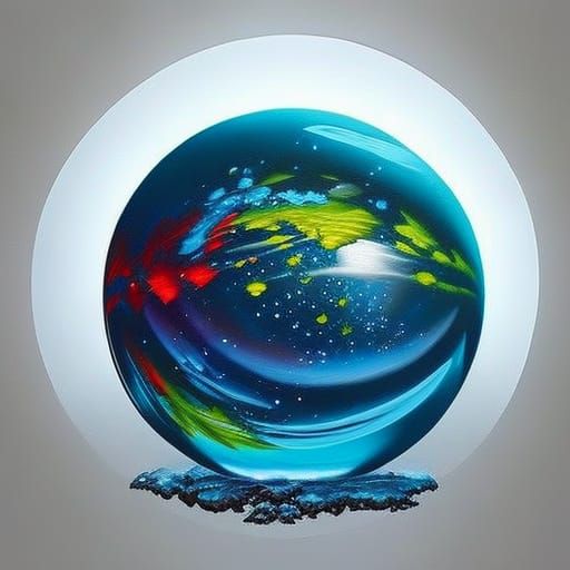 Winter Crystal Sphere in Graffiti Art Style