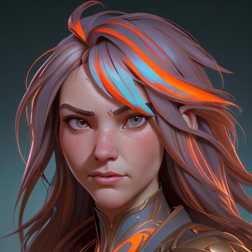 Detailed Portrait in Art Nouveau Style